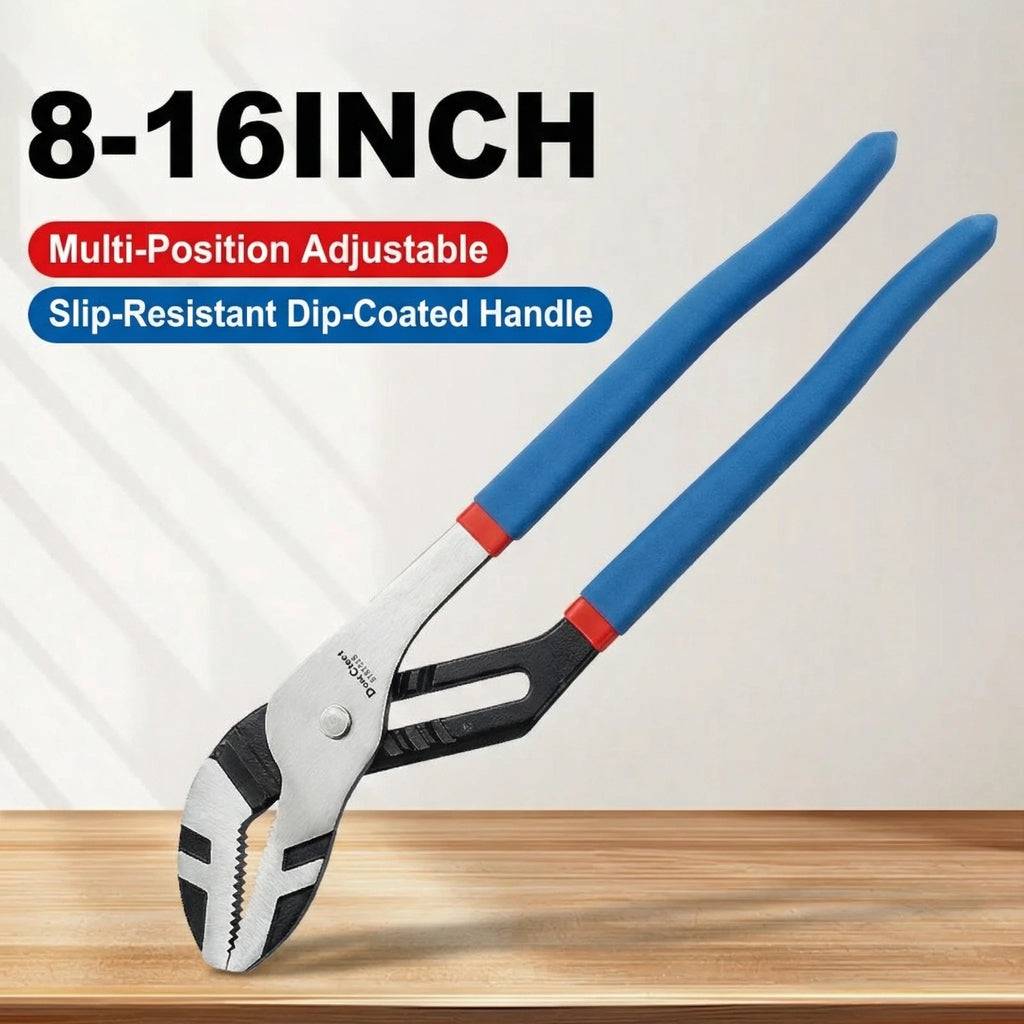 8/10/12/16" Professional Water Pump Pliers, Forged Steel Non-Slip Handle, Parallel Jaw Design, Secure Grip for Plumbing Repairs